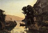 View at Riva Italian Tyrol by Jean-Baptiste-Camille Corot